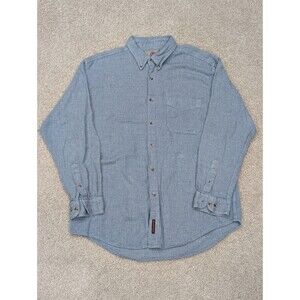The Territory Ahead Woven Textured Button Front Long Sleeve Shirt Men's XL Blue